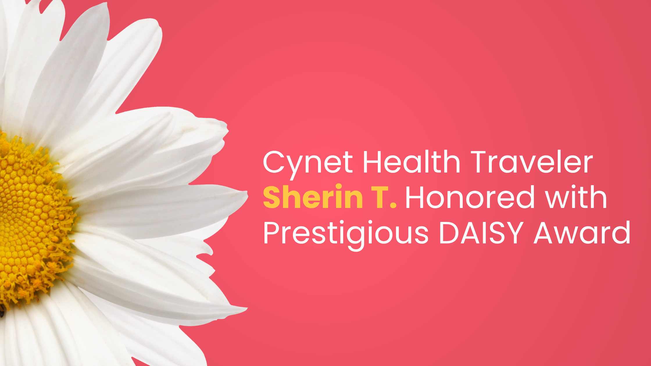 Cynet Health Traveler Sherin Thomas Honored with Prestigious DAISY Award