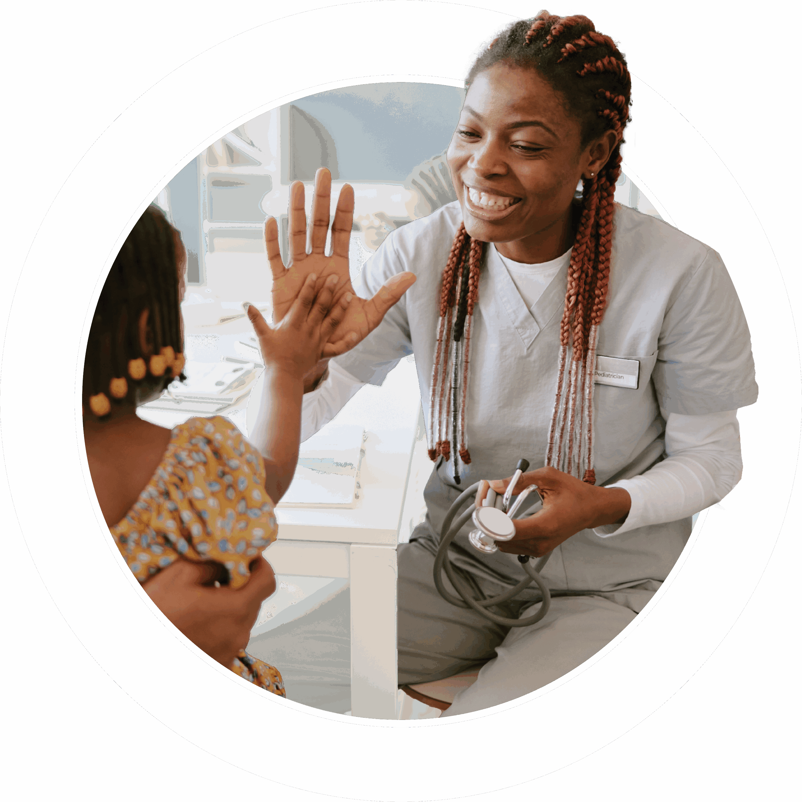 Allied Health Professional Helping young child